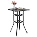 PHI VILLA Cast Aluminum Outdoor Patio Bar Tables, Outdoor Frosted Surface Square Bar Height Bistro Table - 42