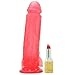 Doc Johnson Crystal Jellies - 8 Inch Ballsy Cock With Suction Cup Base - 8.6 in Long and 2.0 in. Wide - Dildo - Pink