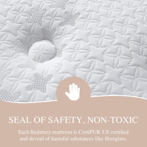 BedStory Double Mattress Firm, 6 Inch Deep Sleep Full Size Hybrid Mattress with Upgraded Coils for Extra Hip ＆ Lumbar Support, Spine Alignment, Fiberglass-Free, CertiPUR-US Certified, 365-Night Trial