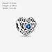 Pandora Jewelry - December Signature Heart Charm in Sterling Silver with London Blue Crystals