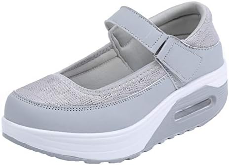Zomine Women's PU Mesh Strap Platform Shoes Shape Ups Height-Increasing Fitness Walking Shoes Ladies Trainers