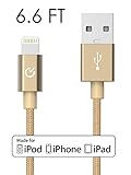 Volts 6.6-Ft Nylon Braided Lightning to USB Cable - Gold [Apple MFi Certified]