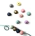 48pc pastel round wooden beads 18mm with 4mm hole, painted for DIY crafting and jewelry making