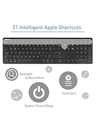 Macally Apple Wireless Keyboard con USB Dongle de receptor de RF de 2.4 GHz para Mac Pro   Mini, computadoras de escritorio iMac y MacBook Pro   Air Laptops   Teclado de computadora de tamaño completo con 10 teclas de teclado (negro)