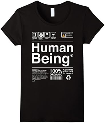 Womens Human Being Science Ingredients tshirts Large Black