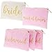 Bridal Shower Makeup Bag - 5-Pack Cosmetic Pouches for Wedding Favors, Bachelorette Party Gifts, and Bridal Shower Accessories, 7 x 5 Inches