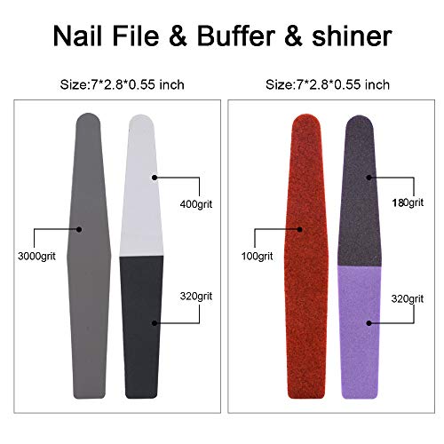 Nail Polish Remover Tool Kit,200PCS Gel Nail Polish Remover Wraps Gel Nail Soak Off Foils Wraps,1PCS Cuticle Pusher,1PCS Triangle Cuticle Peeler Scraper,2PCS 100/180/320/400/3000 Nail Buffer & Shiner - Thumbnail 5