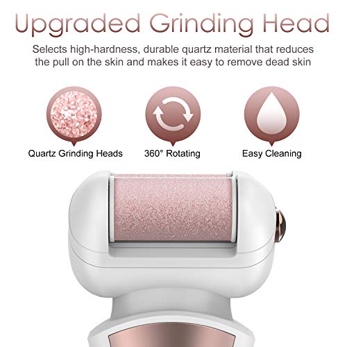 Himaly Electric Callus Remover Rechargeable Electronic Pedicure Foot File Professional Pedi Foot Care Tool with Double Rollers to Remove Dry, Dead, Hard, Cracked Skin & Calluses