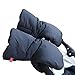 Warm Muff Stroller Gloves - INTIPAL Winter Anti-Freeze Extra Thick Waterproof Fabric Stroller Hand Muff - Black