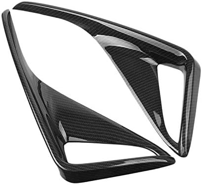 2Pcs Car Carbon Fiber Rear Fog Lamp Cover Trim For Toyota Chr 2016-2018 (Black)