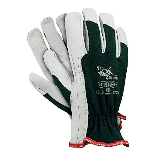 Ris Rltoper-Green10 Topgekon Lot de 12 gants de protection Vert/blanc