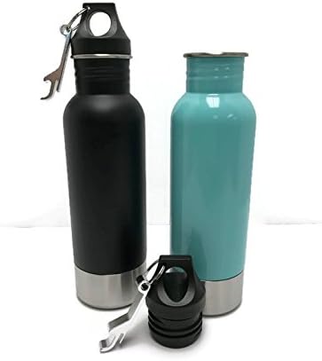Craft Connections Stainless Steel Bottle Insulator with Opener - Pack of 2 (Teal-Black)