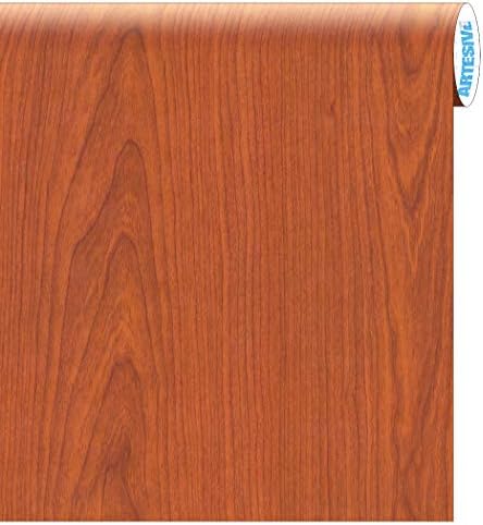 ARTESIVE WD-053 Cherry Middle Opaque 60 cm x 10mt. (23.6 in x 32.8 ft)- Woodgrain Effect Self Adhesive Vinyl Film for home interior decoration, furnitures, door and all smooth surfaces