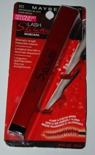 Maybelline New York Lash Stiletto Voluptuous Washable Mascara, Brownish Black 972, 0.22 Fluid Ounce 2 pack
