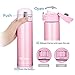 Stainless Steel Water Bottle, FILWO Double Wall Vacuum Insulated Coffee Travel Mug 100% Leak & Sweat Proof BPA Free, Cold 24 Hrs/Hot 12 Hrs 15 oz One Hand Open Vacuum Flask (Pink)