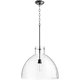 Quorum 8932-69 Transitional One Light Pendant in Black Finish,