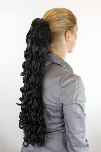 WIG ME UP - JL-3111-3 Ponytail Hairpiece extension very long elaborately curled ringlets dark brown claw clamp 25inch
