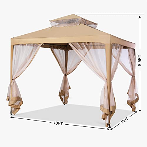 MASTERCANOPY Patio Gazebo 10'x10' PopUp Gazebo Tent Instant with