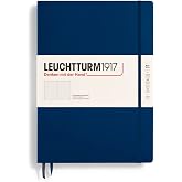 LEUCHTTURM1917 - Notebook Hardcover Master Classic A4+ - 235 Numbered Pages for Writing and Journaling (Navy, Dotted)