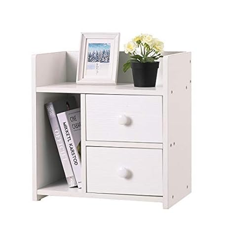 Lasuavy Bedside Table Wood End Table Nightstand Bedside Cabinet