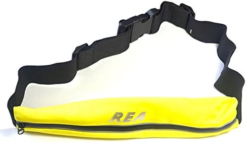 REA Running Belt Water Resistant Waist Pack Sports Fanny Pack Cellphone Holder Pocket Elastic Unisex Yellow Hiking Fitting