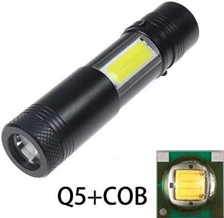 ASITSUMA Bright Cree Q5 LED +COB AA/14500 Battery (Not Included)flashlights 1000 Lumen 4 Mode14500 Mini Portable Pocket Powerful Handheld Tactical Flashlight Torch Light COB Work Light