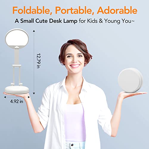 Battery Operated Lamp Small Desk Lamp Foldable & Potable, 8 Brightness