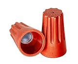 50 PCS Red Wire Connector, P6 Type Easy Twist-On Ribbed Cap - UL and CSA Listed