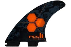 FCS II Al Merrick Thruster Surfboard Fin Set – PC Construction for Speed, Drive & Power, Ideal for Steep Hollow Waves