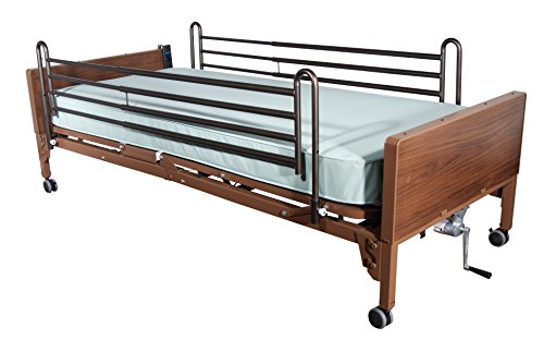 Drive Medical Delta Ultra Light Full Electric Bed with Full Rails and Foam Mattress, Model - 15033BV-PKG-2