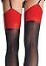 Leg Avenue womens Contrast Top Cuban Heel Backseam Stockings Hosiery, Black/Red, One Size US