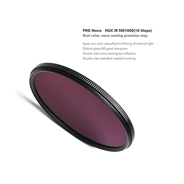 NiSi HUC IR ND1000 ND Filter 82mm - ND3,0 10-Blenden Neutral Graufilter aus Optisches Glas mit Pro Nano Beschichtung – Bild 4