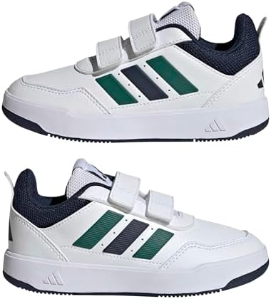 Unisex - Bambini e Ragazzi Tensaur Sport 3.0 Hook And Loop Kids Shoes, Ftwr White/Collegiate Green/Collegiate Navy, 33 EU