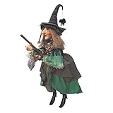 Witches of Pendle - Alice Nutter Witch Flying (Green) 24cm
