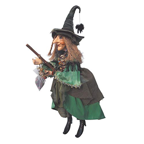Witches of Pendle - Alice Nutter Witch Flying (Green) 24cm
