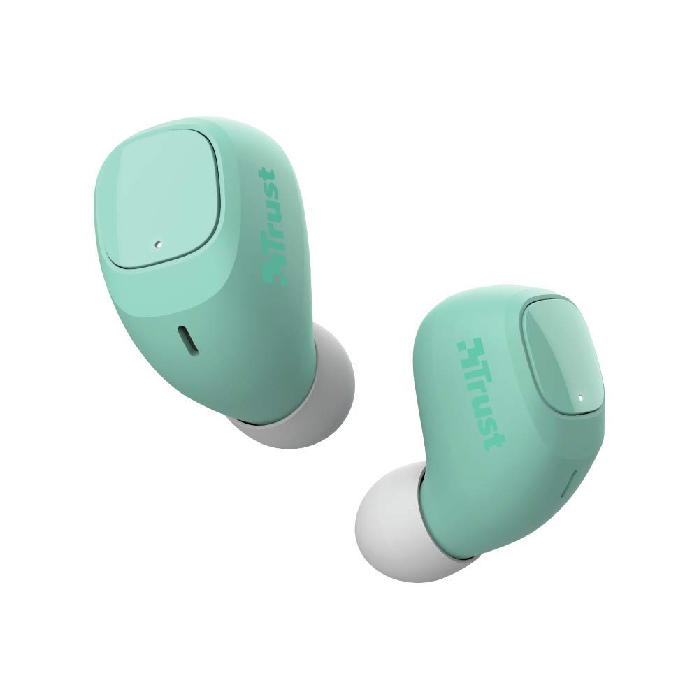 Trust Mobile Nika Compact Bluetooth True Wireless Earphones Earbuds (up to 18 hours playtime on the go, built-in microphone, TWS) - Turquoise