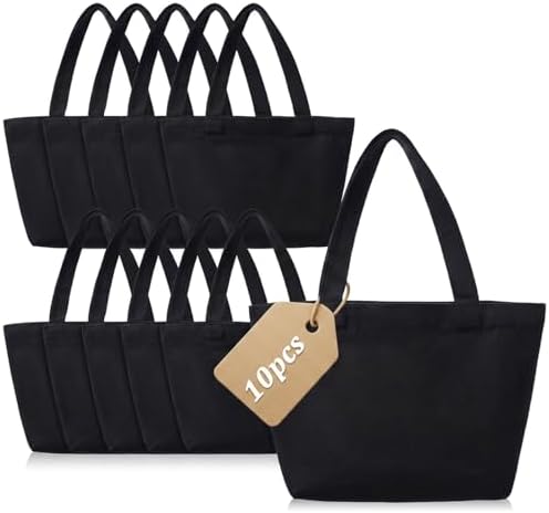 Amazon.com: Pertion 6 Pack Small Canvas Tote Bags, 9 x 8 x 4
