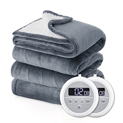 BEDSURE Electric Blanket Queen Size Heated Blanket Queen/Full, 10