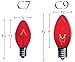4th of July Christmas Light Bulbs Red, White, & Blue American Patriotic Replacement Lighting - Large Solid Opaque Ceramic Incandescent Brass Base Socket - 1 Box of 25 C-9 E-17