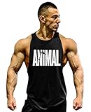Gillbro Mens GYM Muscle Workout T-Shirt Bodybuilding Tank Top Animal Pattern