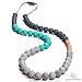 Goobie Baby Sophie Silicone Teething Necklace for Mom to Wear, Safe BPA Free Beads to Chew - Turquoise/Grey/Marble/Peach