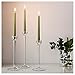 Dripless Tapered Candle Sticks 100% Stearin 9 Tall 3/4 Gauge Smokeless Unscented 10-pack Premium Quality Made in Sweden (Green)