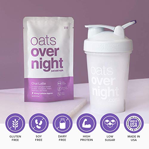 Oats Overnight Starter Pack (8 Meals PLUS BlenderBottle ) Dairy Free, High Protein, Low Sugar