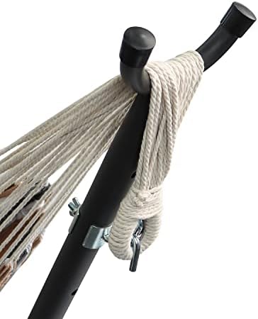 Hängematte mit Gestell, Stoff, One Size, 117 cm x 300 cm x 100 cm, Mehrfarbig