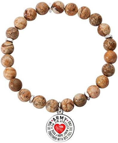 Army will be together with BTS Till The End - Bracelet - Circle Charm (White -V1) (Granite - Circle Charm)