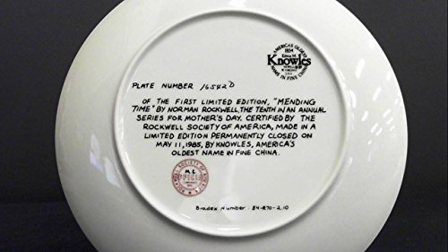 Knowles "Mending Time" Mother's Day 1985 by Norman Rockwell; Collectible Plate