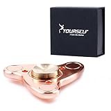 Syourself Hand Fidget Spinner EDC Focus Toy, Durable Copper, Si3N4 Ceramic Bearing High Speed Up to 6 Min Spins-Perfect Metal Tri-Spinner for Anxiety Relief Adult+Gift Box(Clover Stytle)