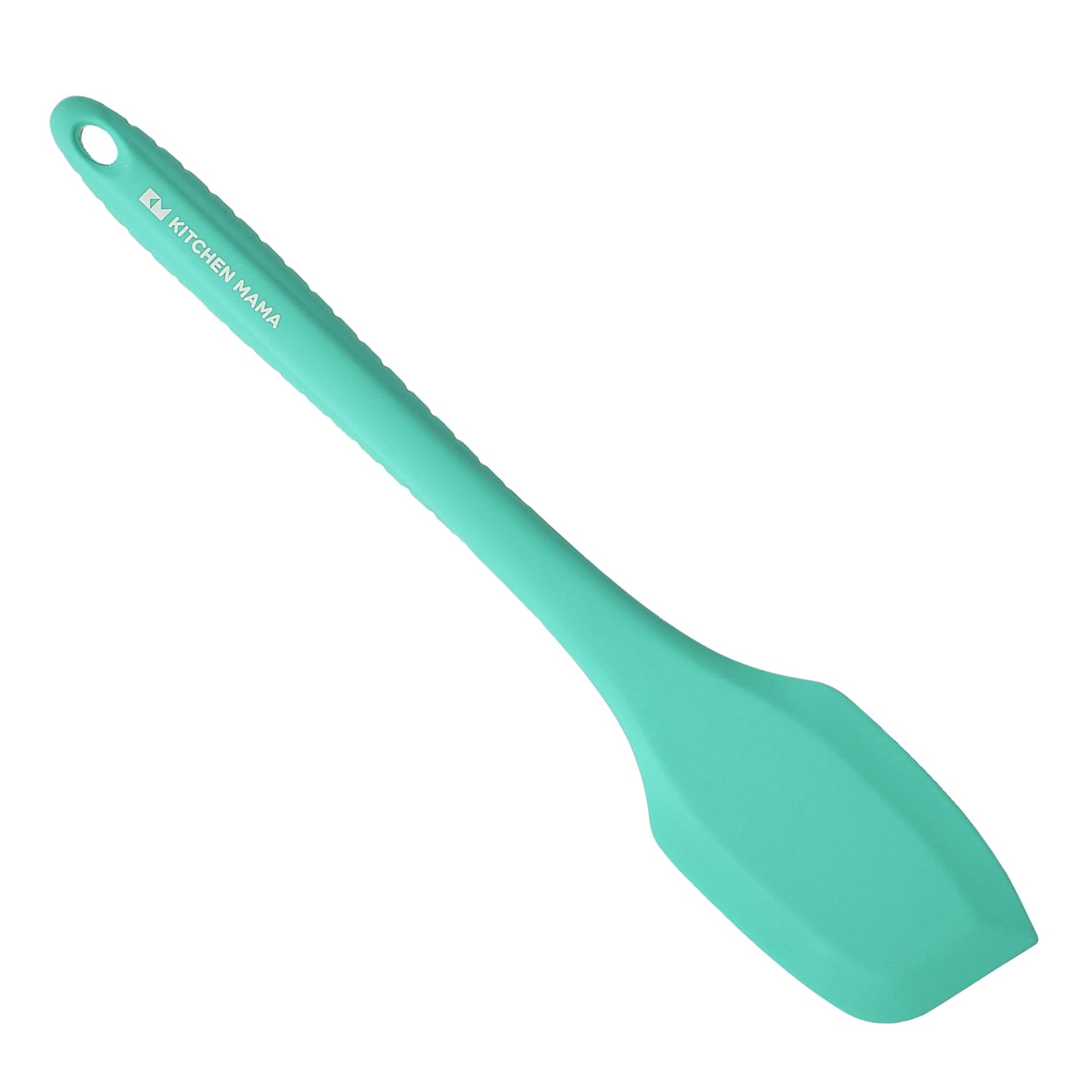 Kitchen Mama Silicone Spatula: Platinum Heat-Resistant Silicone for Cooking and Flipping, Flexible Beveled Edge, One-Piece Design for Scraping and Mixing, Dishwasher-Safe Baking Spatula (Teal)