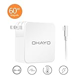 Macbook Pro Charger, OHAYO Replacement Macbook Charger (L-Tip) 60w Magsafe AC Power Adapter Charger for Apple Macbook Pro 13-inch (Before Mid 2012)