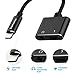 iPhone Headphone Adapter, Dual Lightning Adapter & Splitter, 2 in 1 Aux Headphone Jack Audio & Charge Cable Adapter, 3.5mm Lightning Adapter for iPhone7/7Plus/8/8Plus/X, Support iOS 11 (Black)